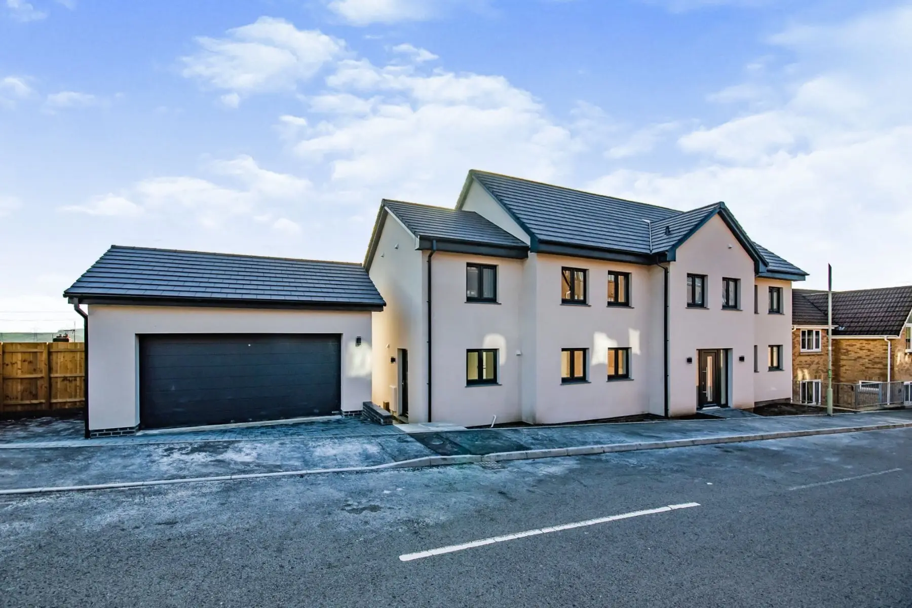 Completed Wellspring home exterior with garage