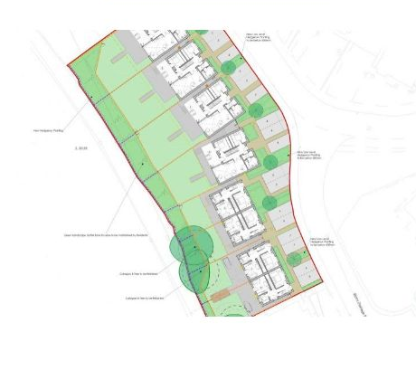 Pearson Way site plan — semi-detached plots within the eight-home layout